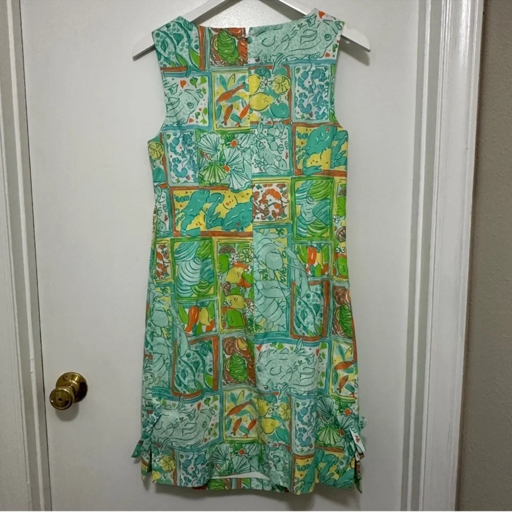 Lilly Pulitzer Classic Shift Dress green blue orange size 6 - Picture 5 of 7